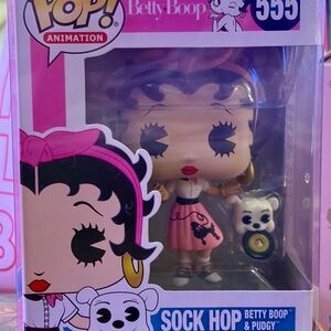 NIB Funko Pop! Vinyl: Betty Boop Sock Hop Betty Boop and Pudgy #555 w Protector